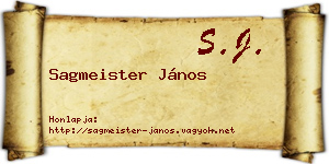 Sagmeister János névjegykártya